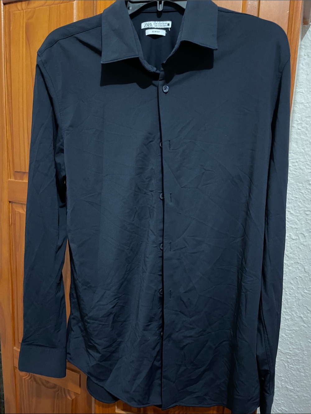 Zara navy Men's Slim Fit Button-Down Shirt sz M
